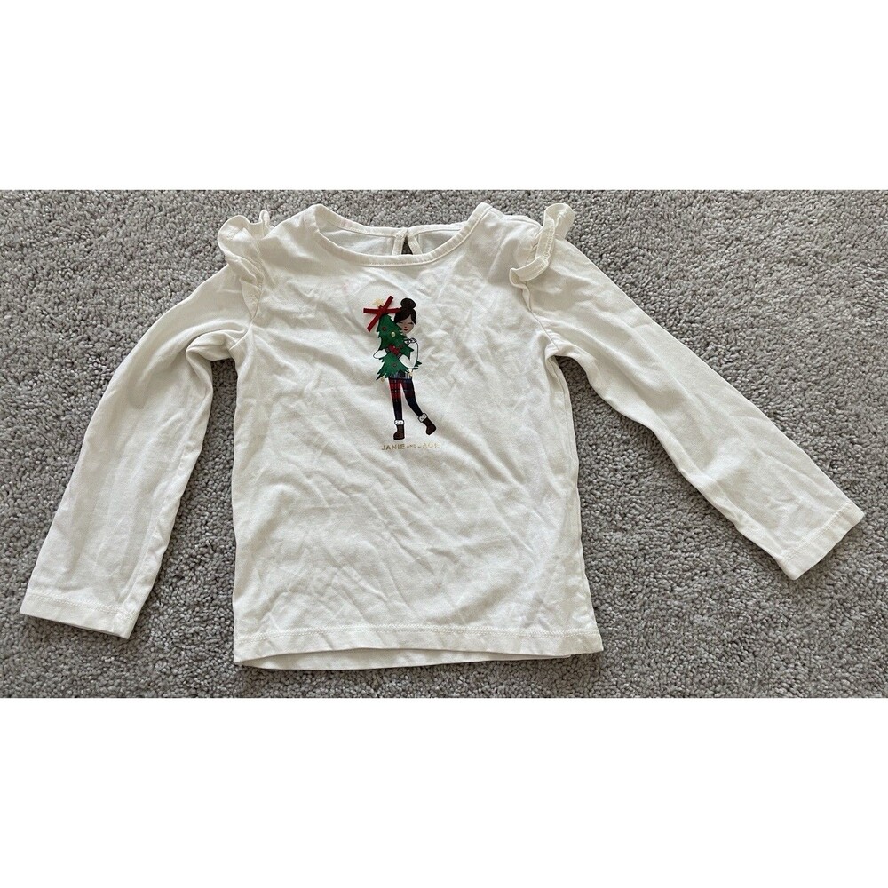 Janie & Jack Christmas Tree Girl Shirt 2T